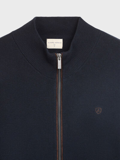 CARDIGAN CONTRASTE AZUL MARINO