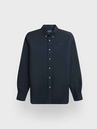 CAMISA POPELIN DYE AZUL MARINO