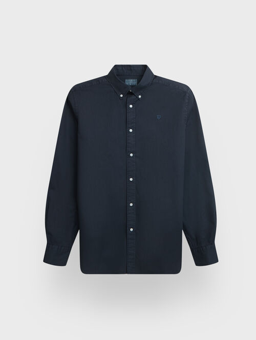CAMISA POPELIN DYE AZUL MARINO
