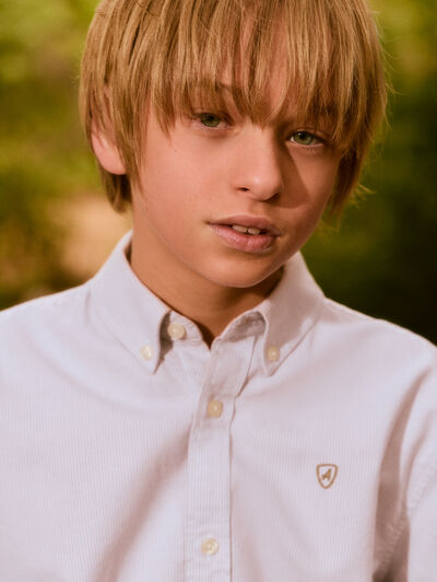 CAMISA OXFORD MIL RAYAS KIDS VERDE