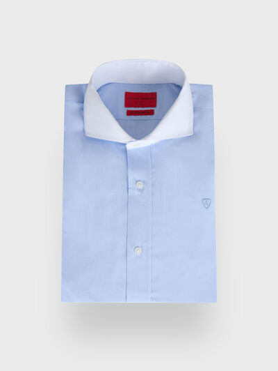 CAMISA FIL A FIL C.BLANCO CELESTE