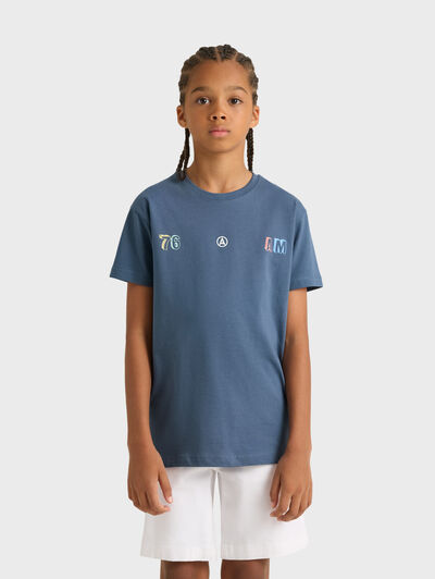 CAMISETA LETTERS KIDS AZUL MARINO