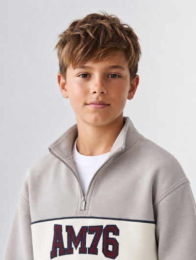 SUDADERA UNIQUE KIDS GRIS