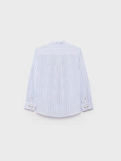 CAMISA LINO MAO KIDS CELESTE