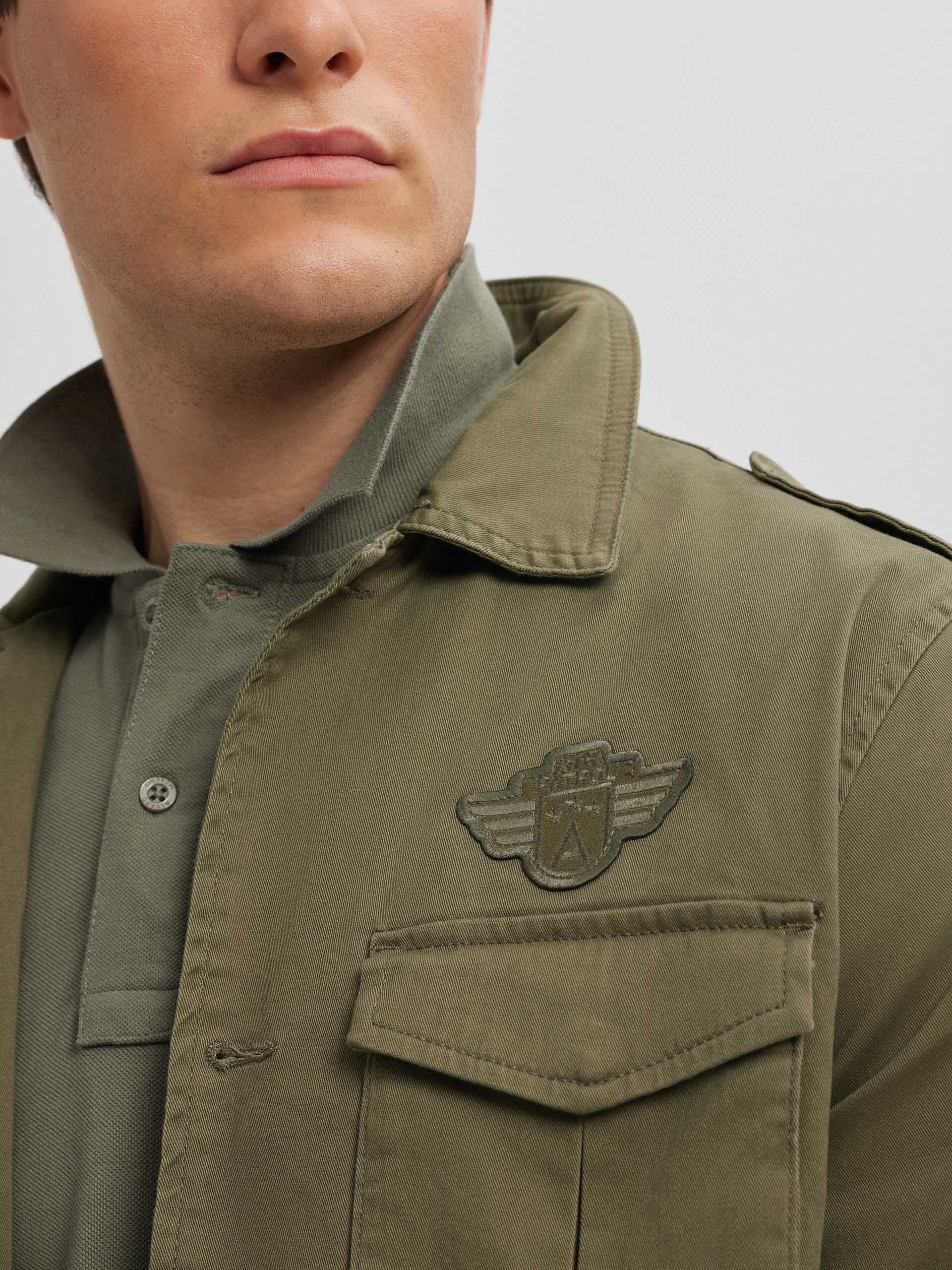 Sahariana verde militar hombre discount