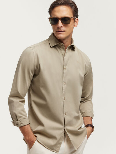 CAMISA TWILL DYE BEIGE