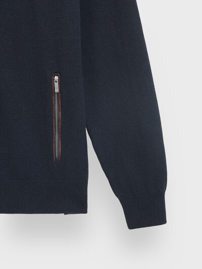 CARDIGAN CONTRASTE AZUL MARINO
