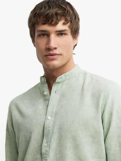 CAMISA LINO C.MAO VERDE