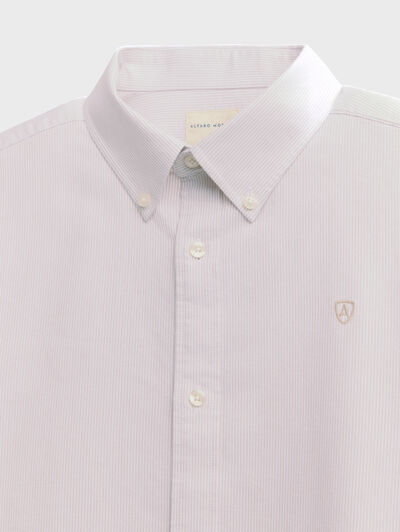 CAMISA OXFORD MIL RAYAS BEIGE