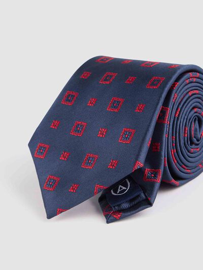 CORBATA JACQUARD MF AZUL MARINO