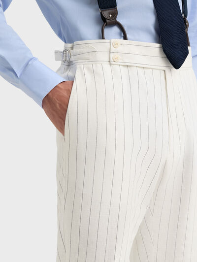 PANTALON HEROS LINO DIPLO BLANCO