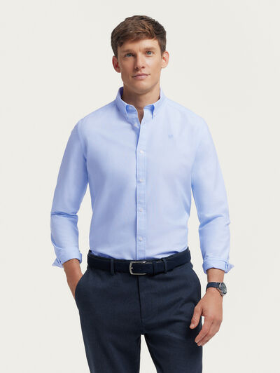 CAMISA OXFORD SOLID CELESTE
