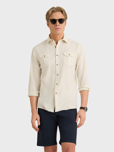 CAMISA PANAMA BOLSILLOS CRUDO