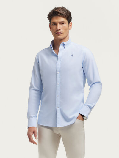 CAMISA OXFORD BASIC CELESTE