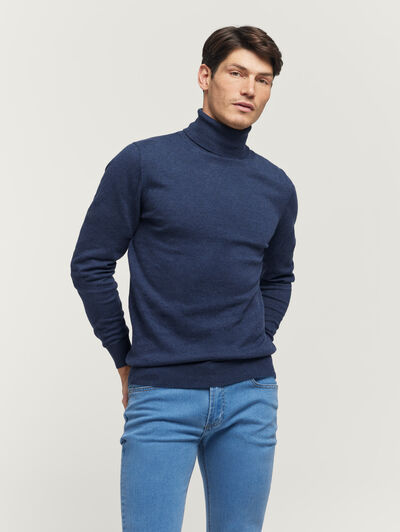JERSEY ROLL COLLAR AZUL
