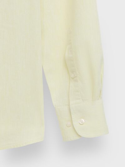 CAMISA LINO C.BOTON AMARILLO