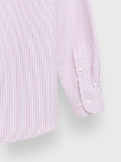 CAMISA OXFORD MIL RAYAS BURDEOS