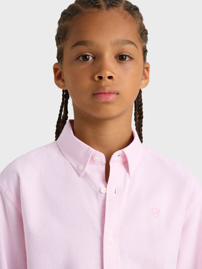 CAMISA OXFORD MIL RAYAS KIDS CORAL