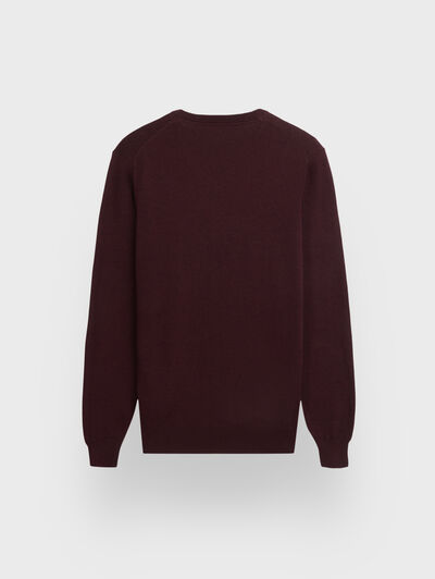 JERSEY V-NECK TRENDY BURDEOS