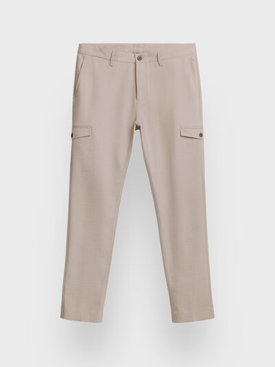 PANTALON CARGO FRANELA BEIGE