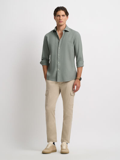 CAMISA TWILL PEACH VERDE
