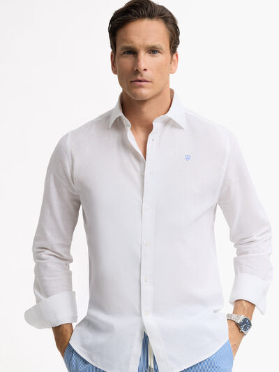 CAMISA LINO CHAMBRAY BLANCO