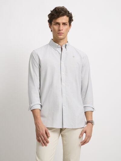 CAMISA OXFORD MIL RAYAS VERDE