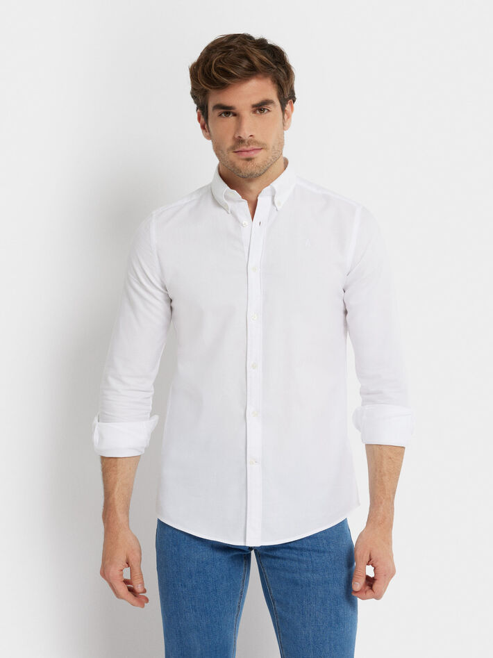 lineal menta ir al trabajo CAMISA OXFORD SOLID BLANCO