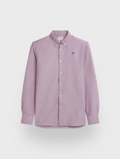 CAMISA OXFORD SOLID BURDEOS