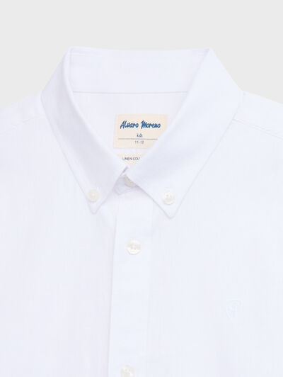CAMISA LINO C.BOTON KIDS BLANCO