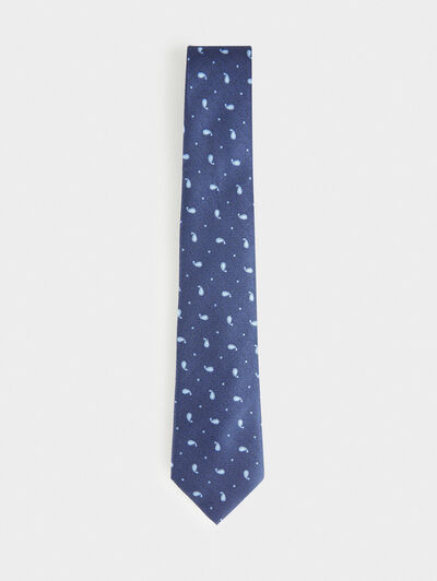 CORBATA JACQUARD MF AZUL MARINO