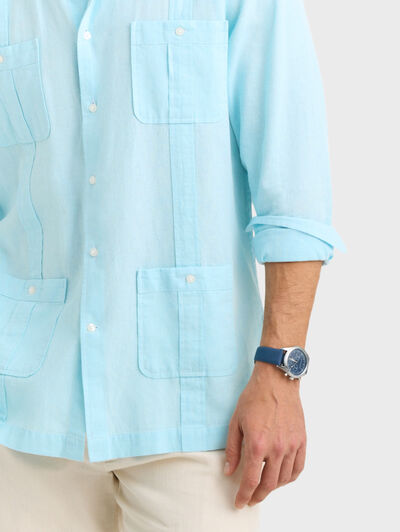 CUBANA LINO CHAMBRAY VERDE AGUA