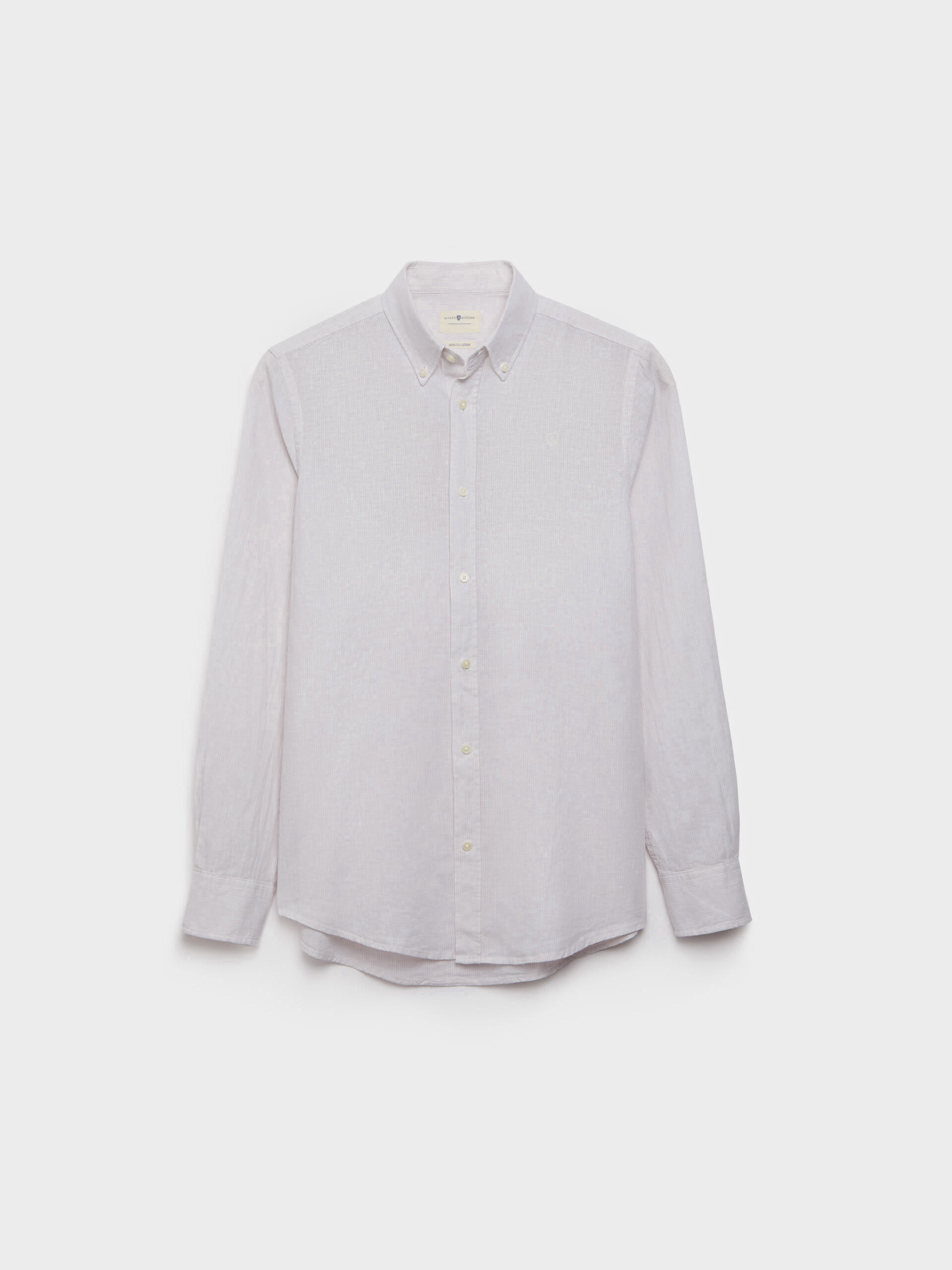 CAMISA LINO RAYAS BEIGE