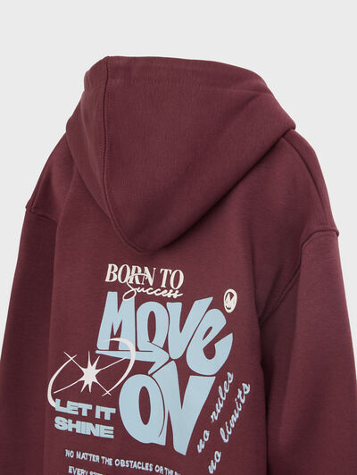 SUDADERA SHINE KIDS BURDEOS