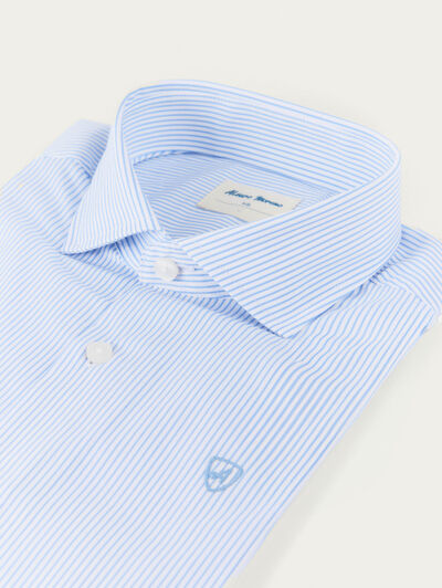 CAMISA COMFORT RAYAS KIDS CELESTE