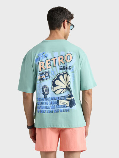 CAMISETA RETRO VERDE AGUA