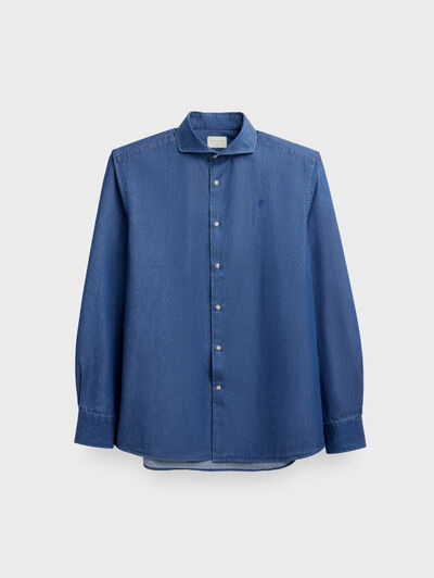 CAMISA DENIM JACK AZUL MARINO