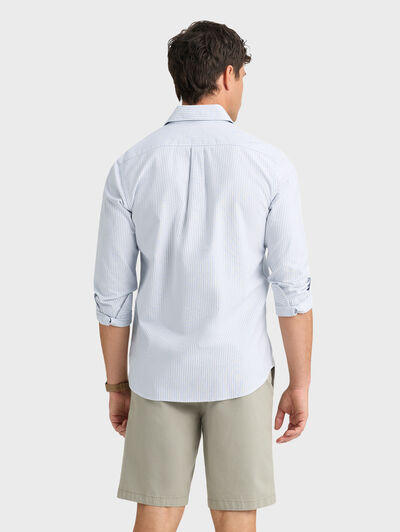 POLERA OXFORD RAYAS AZUL