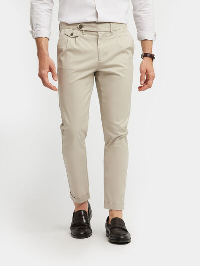 PANTALON CARROT BEIGE
