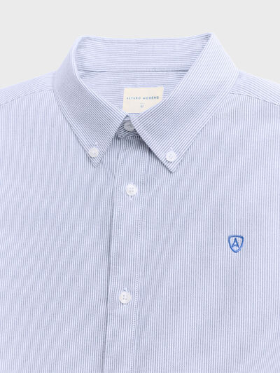 CAMISA OXFORD MIL RAYAS AZUL
