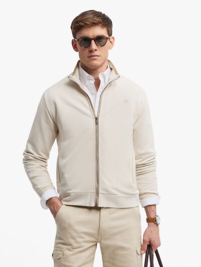 SUDADERA CONTRAST BEIGE