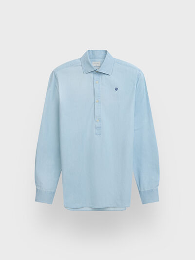 POLERA DENIM CELESTE