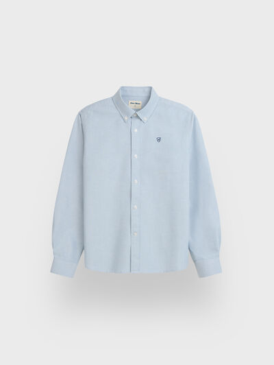 CAMISA OXFORD SOLID KIDS AZUL
