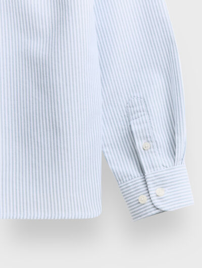 CAMISA OXFORD STRIPES KIDS AZUL
