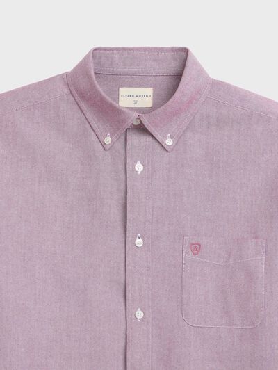 CAMISA OXFORD POCKET BURDEOS