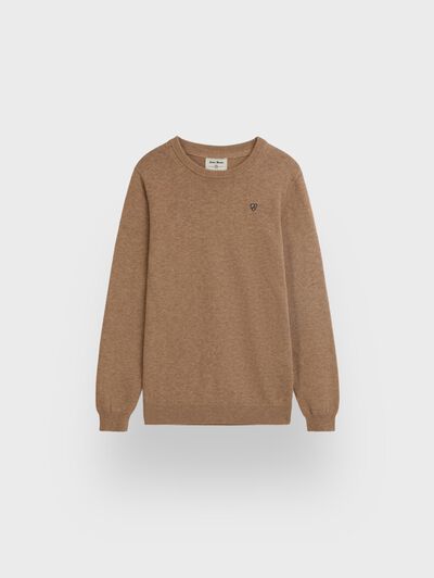 JERSEY ROUND NECK KIDS CAMEL
