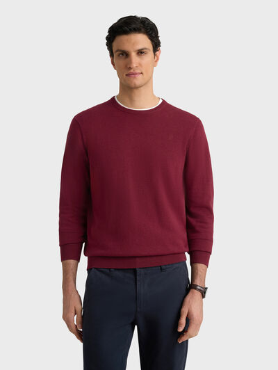 JERSEY ROUND NECK BURDEOS