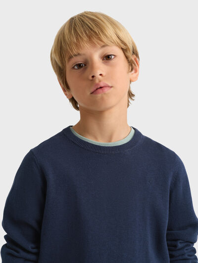 JERSEY ROUND NECK KIDS AZUL MARINO