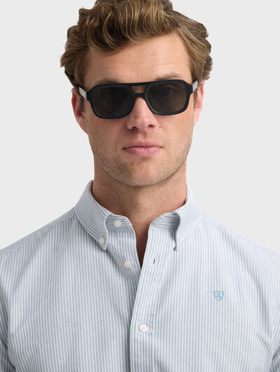 CAMISA OXFORD STRIPES AZUL