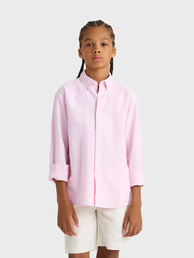 CAMISA OXFORD MIL RAYAS KIDS CORAL